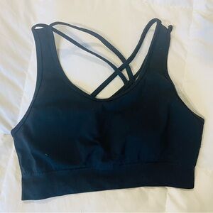 Alphalete Black Strappy Sports Bra, Size S